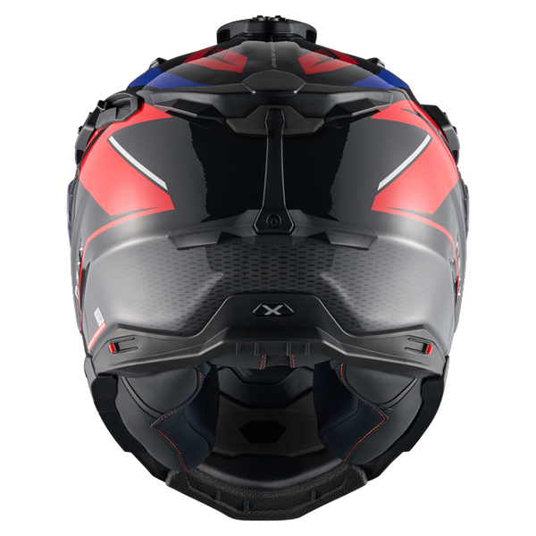 Nexx X.WED3 GOBI Red Blue Adventure Helmet – rear view