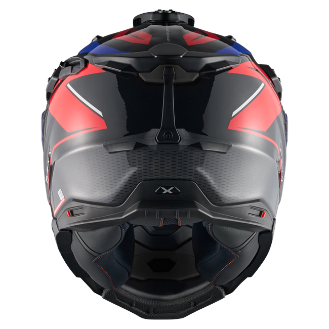 Nexx X.WED3 GOBI Red Blue Adventure Helmet – rear view
