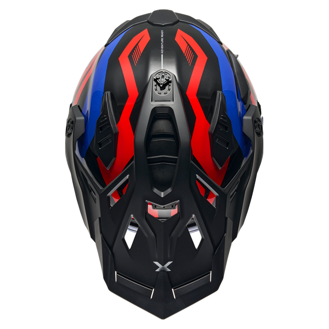 Nexx X.WED3 GOBI Red Blue Adventure Helmet – top view