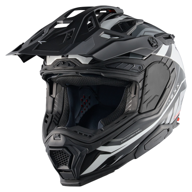 Nexx X.WED3 GOBI White Grey Adventure Helmet – three-quarter view, off-road setup