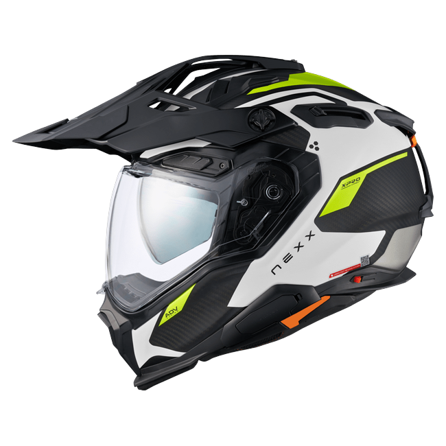 Nexx X.WED3 KEYO White Neon Adventure Helmet – side view