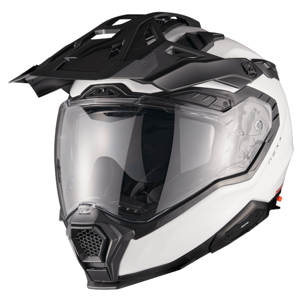 Nexx X.WED3 Plain White Adventure Helmet – front three-quarter view