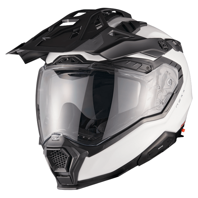 Nexx X.WED3 Plain White Adventure Helmet – front three-quarter view