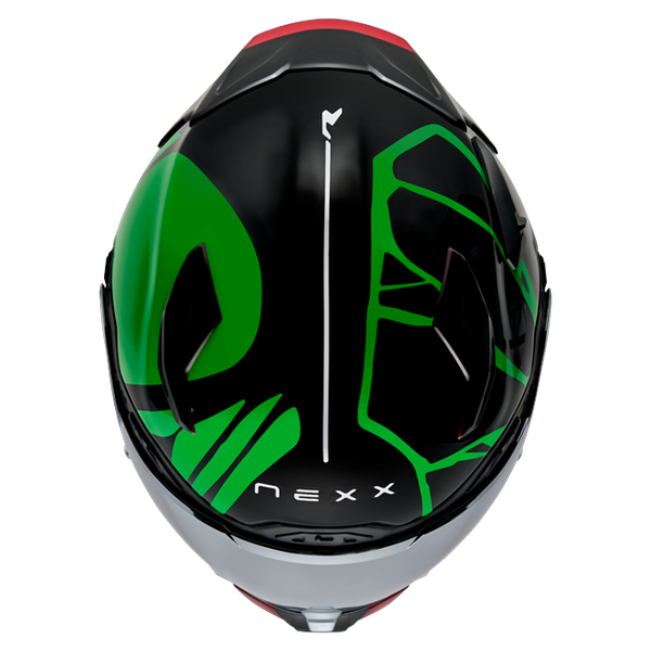 Nexx X.WST3 B-Side Black Green Street Helmet – top view