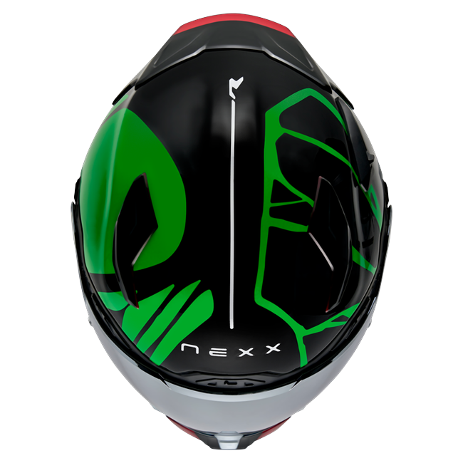 Nexx X.WST3 B-Side Black Green Street Helmet – top view