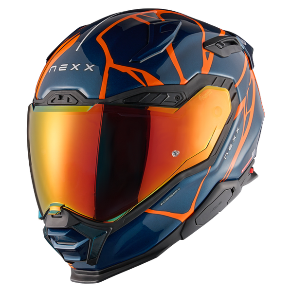 Nexx X.WST3 B-Side Blue Teal Orange Street Helmet – front three-quarter view