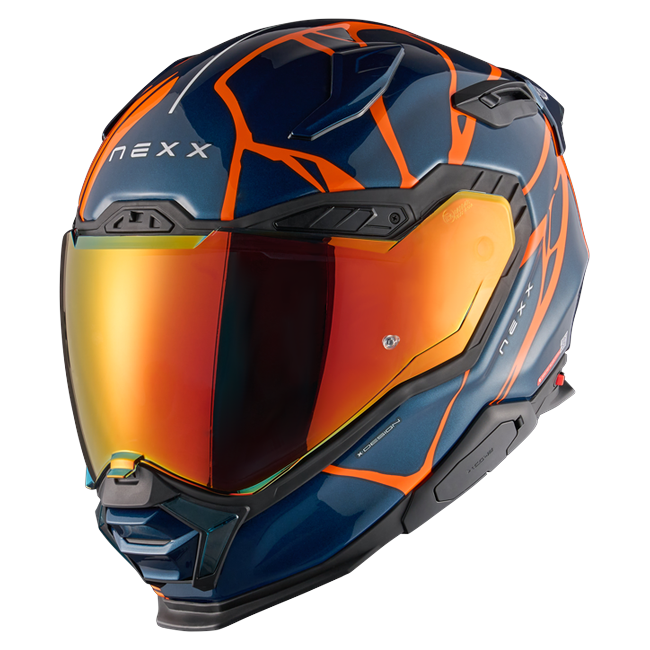 Nexx X.WST3 B-Side Blue Teal Orange Street Helmet – front three-quarter view