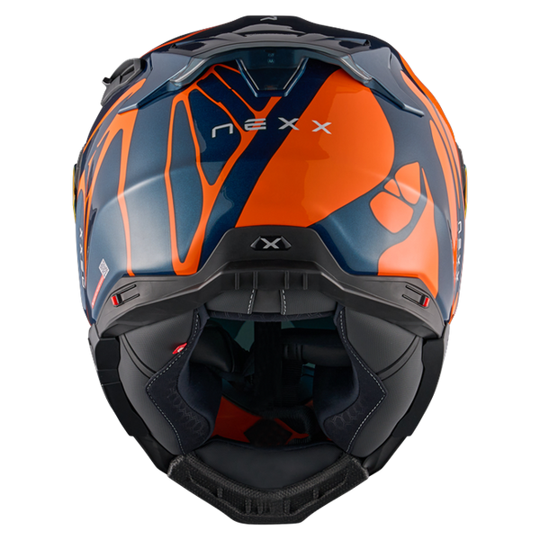 Nexx X.WST3 B-Side Blue Teal Orange Street Helmet – rear view