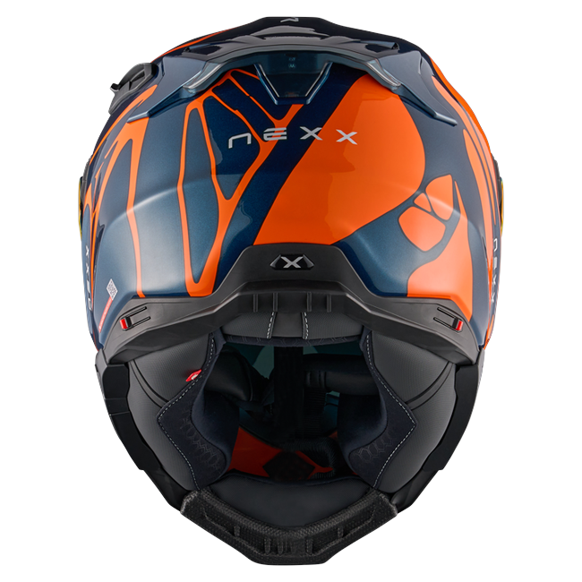 Nexx X.WST3 B-Side Blue Teal Orange Street Helmet – rear view