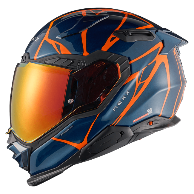 Nexx X.WST3 B-Side Blue Teal Orange Street Helmet – side view