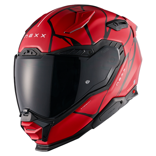 Nexx X.WST3 B-Side Red Black Street Helmet – front three-quarter view
