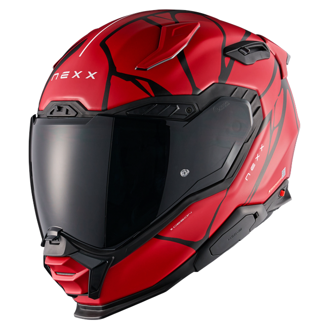Nexx X.WST3 B-Side Red Black Street Helmet – front three-quarter view