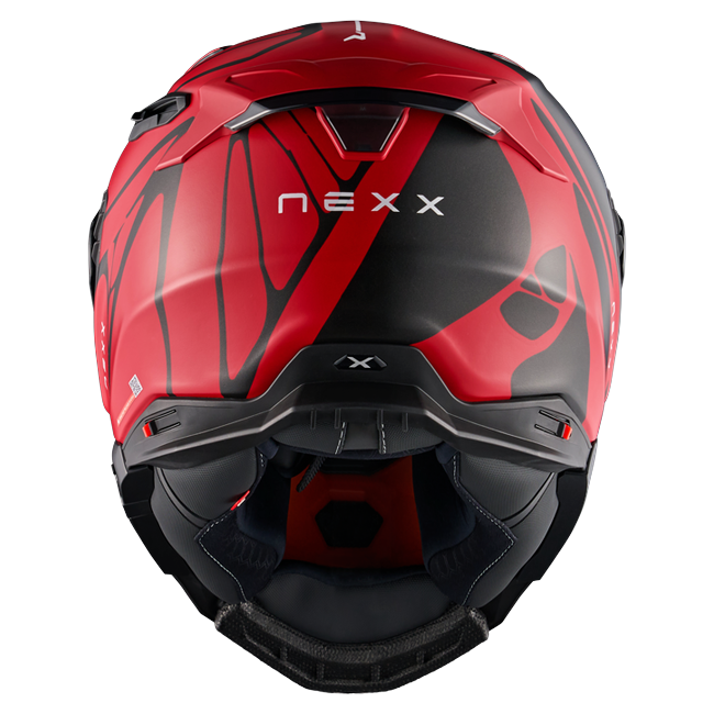 Nexx X.WST3 B-Side Red Black Street Helmet – rear view