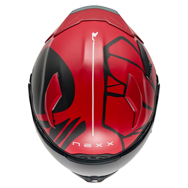 Nexx X.WST3 B-Side Red Black Street Helmet – top view
