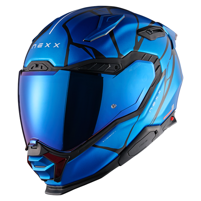 Nexx X.WST3 B-Side Sky Blue Black Street Helmet – front three-quarter view