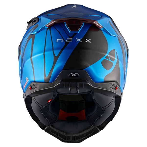 Nexx X.WST3 B-Side Sky Blue Black Street Helmet – rear view