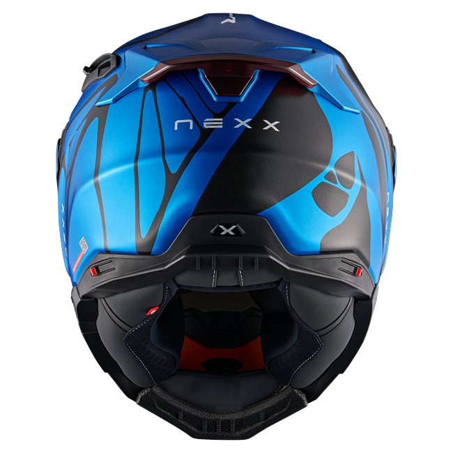 Nexx X.WST3 B-Side Sky Blue Black Street Helmet – rear view
