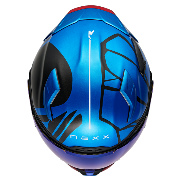 Nexx X.WST3 B-Side Sky Blue Black Street Helmet – top view