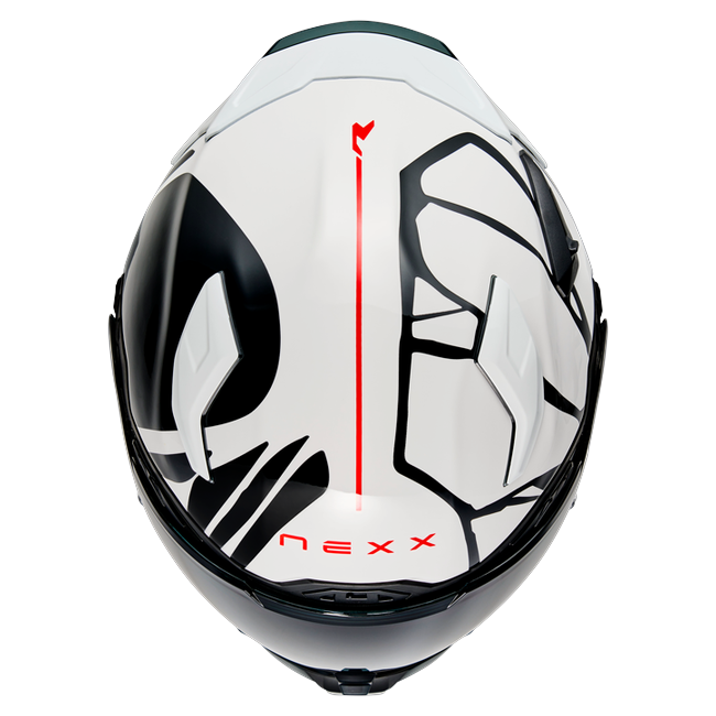 Nexx X.WST3 B-Side White Black Street Helmet – top view