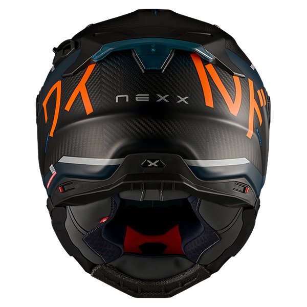 Nexx X.WST3 Manga Orange Blue Street Helmet – rear view