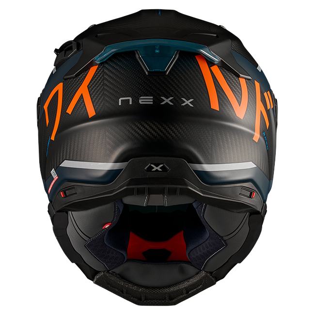 Nexx X.WST3 Manga Orange Blue Street Helmet – rear view
