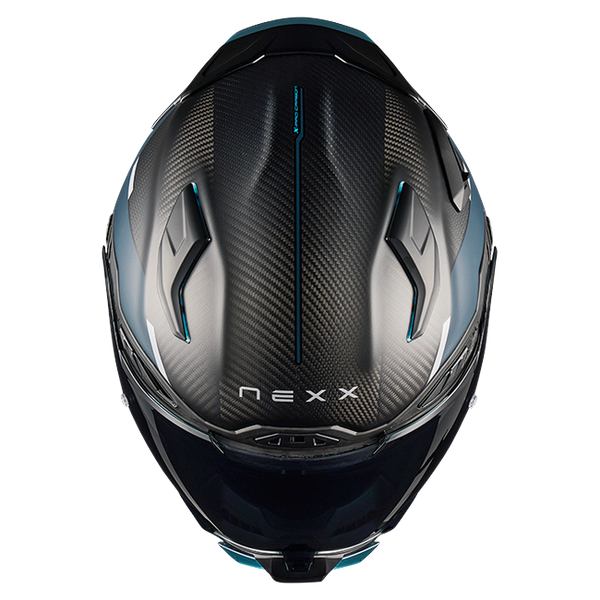 Nexx X.WST3 Manga Orange Blue Street Helmet – top view