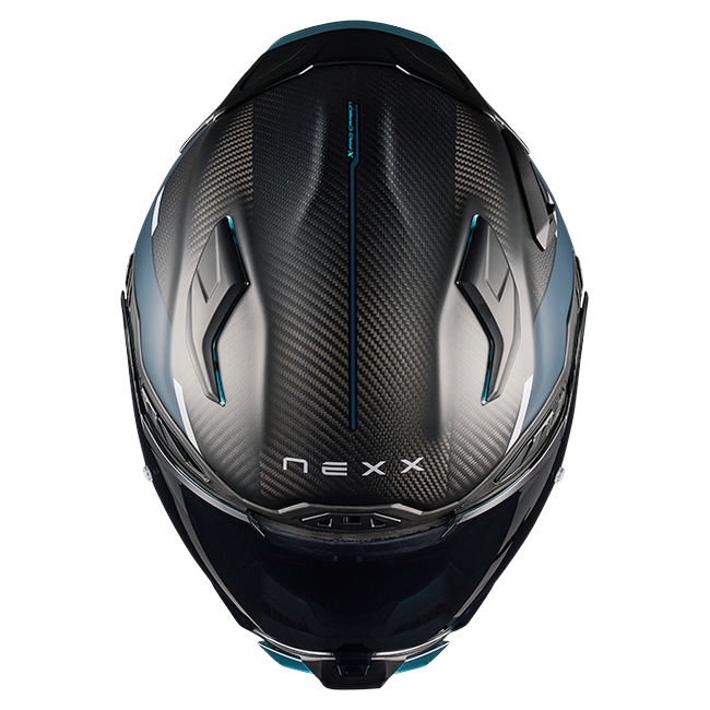 Nexx X.WST3 Manga Orange Blue Street Helmet – top view