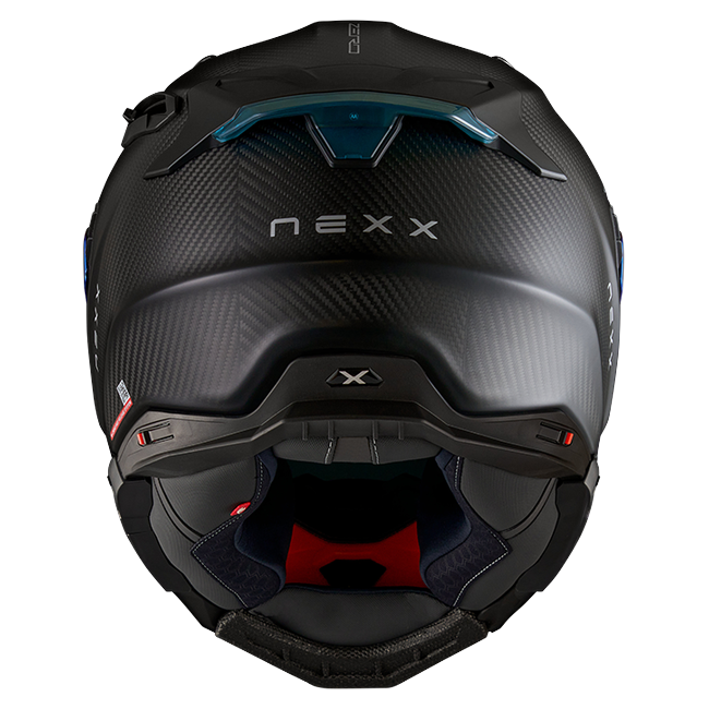 Nexx X.WST3 Zero Pro Carbon Blue Street Helmet – rear view