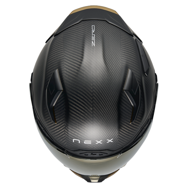 Nexx X.WST3 Zero Pro Carbon Gold Street Helmet – top view