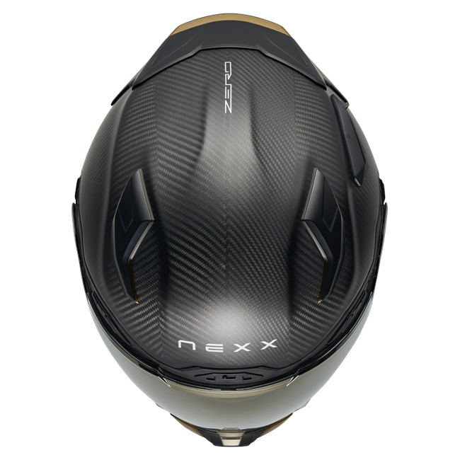 Nexx X.WST3 Zero Pro Carbon Gold Street Helmet – top view