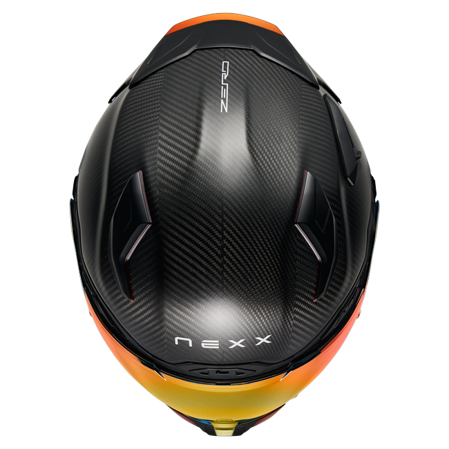 Nexx X.WST3 Zero Pro Carbon Red Street Helmet – top view