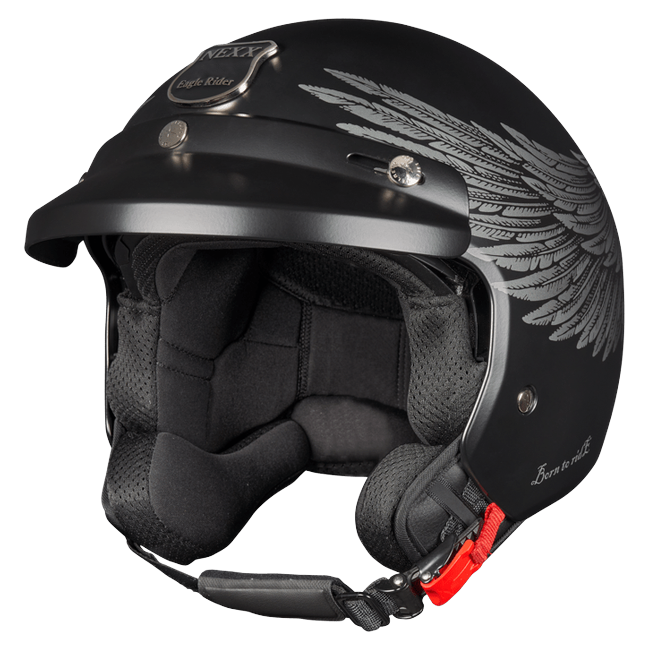 Nexx Y.10 Eagle Rider Black Grey MT Jet Helmet – front three-quarter view