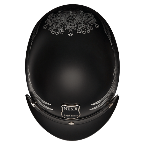 Nexx Y.10 Eagle Rider Black Grey MT Jet Helmet – top view