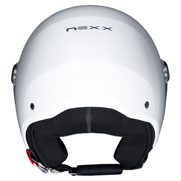 Nexx Y.10 Plain White Jet Helmet – rear view