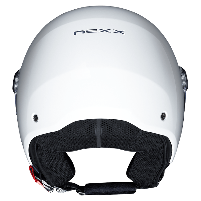 Nexx Y.10 Plain White Jet Helmet – rear view