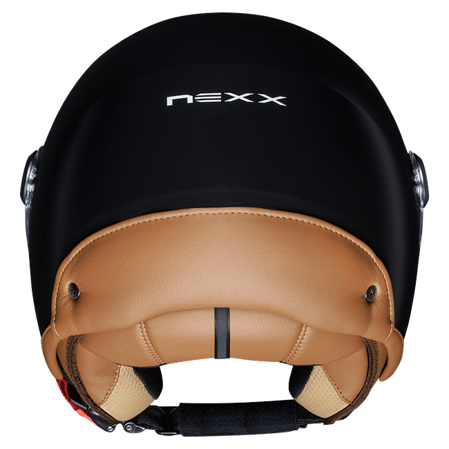 Nexx Y.10 Sunny Black MT Camel Jet Helmet – rear view