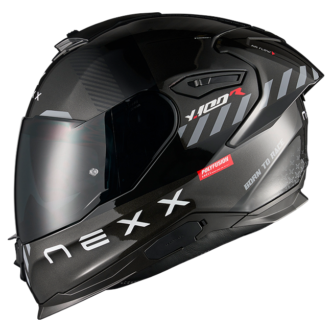 Nexx Y.100R Fade Black Red Full-Face Helmet – side view