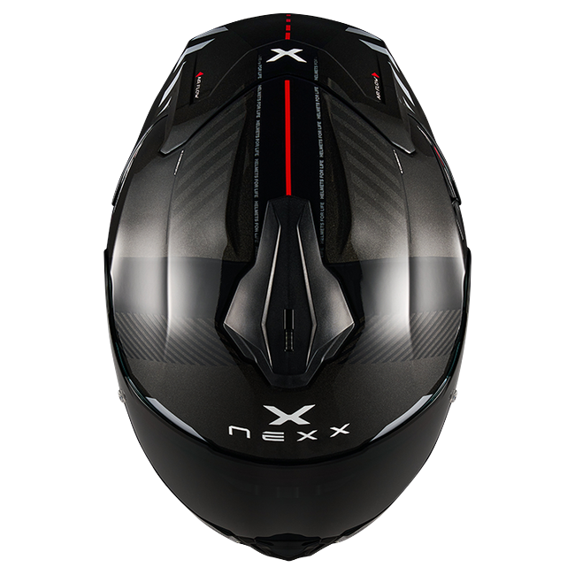 Nexx Y.100R Fade Black Red Full-Face Helmet – top view