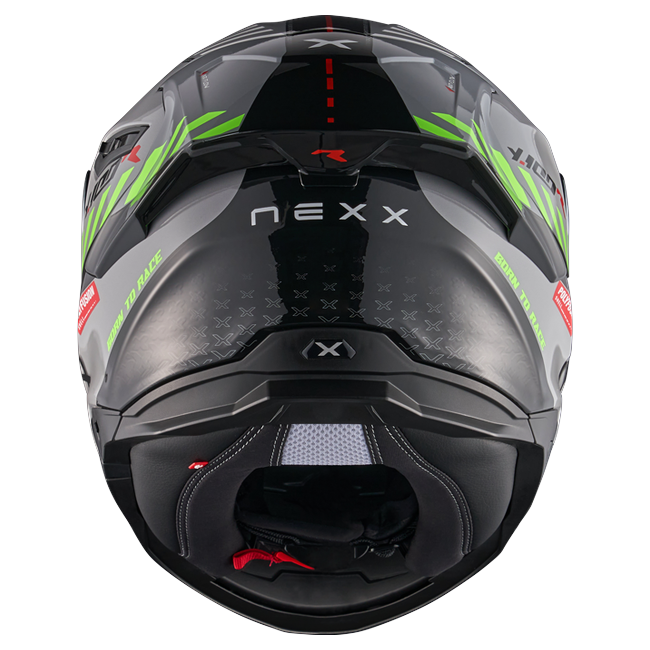 Nexx Y.100R Fade Grey Black Full-Face Helmet – rear view