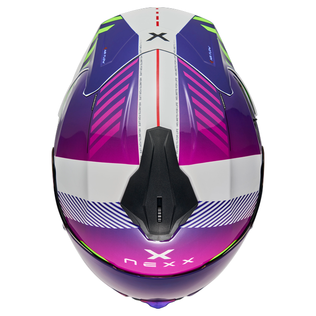 Nexx Y.100R Fade Purple White Full-Face Helmet – top view