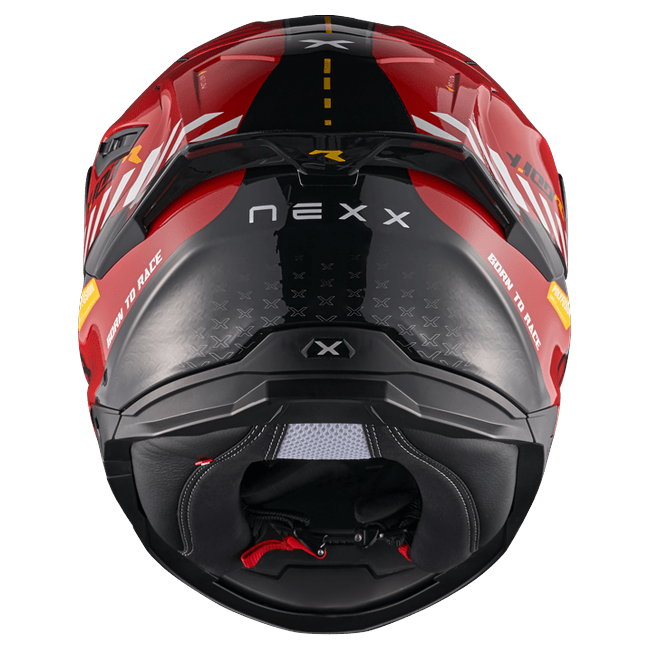 Nexx Y.100R Fade Red Black Full-Face Helmet – rear view