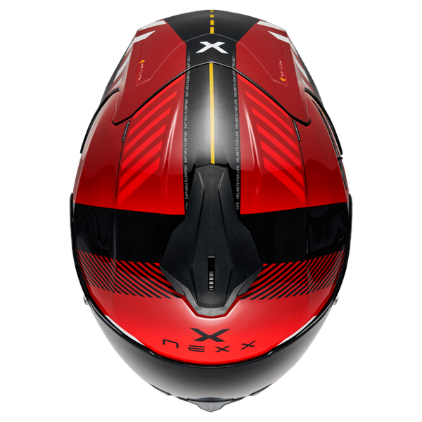 Nexx Y.100R Fade Red Black Full-Face Helmet – top view