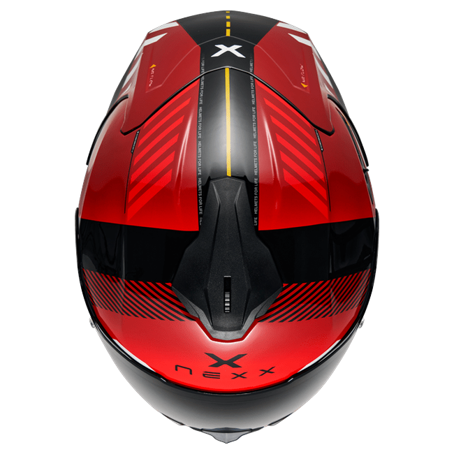 Nexx Y.100R Fade Red Black Full-Face Helmet – top view