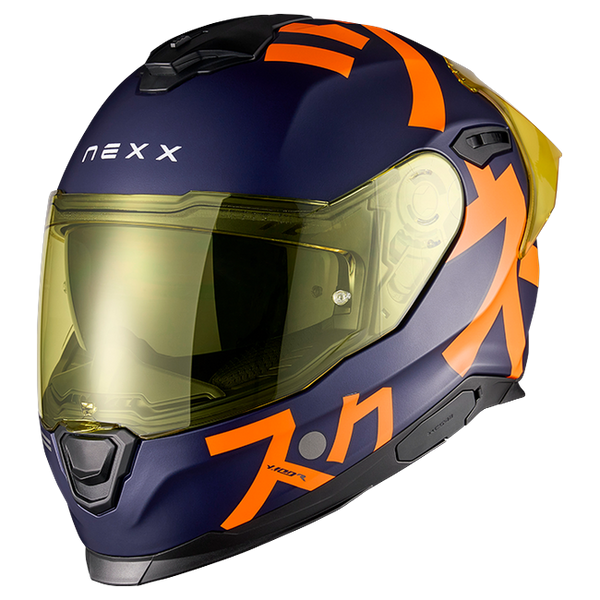 Nexx Y.100R Nippon Indigo Blue MT Full-Face Helmet – front three-quarter view