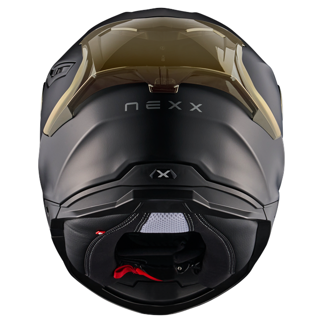 Nexx Y.100R Subsonic Black Gold Full-Face Helmet – rear view
