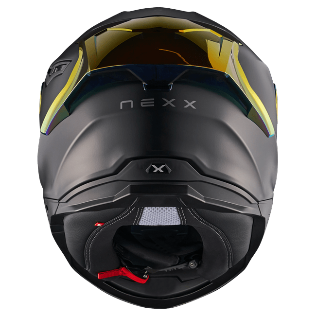 Nexx Y.100R Subsonic Black Red MT Full-Face Helmet – rear view