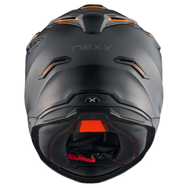 Nexx Y.TRAVL Plain Black MT Adventure Helmet – rear view