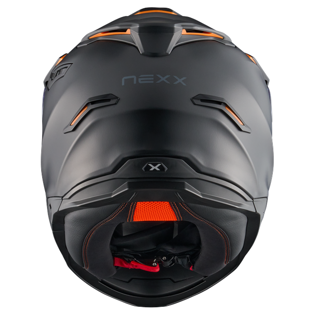 Nexx Y.TRAVL Plain Black MT Adventure Helmet – rear view