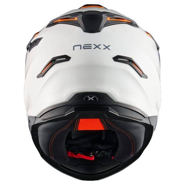 Nexx Y.TRAVL Plain White Adventure Helmet – rear view