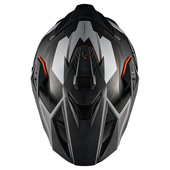 Nexx Y.TRAVL Primal Black Grey MT Adventure Helmet – top view
